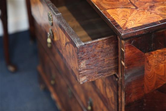 An 18th century and later oyster veneered chest, W.3ft 3in.